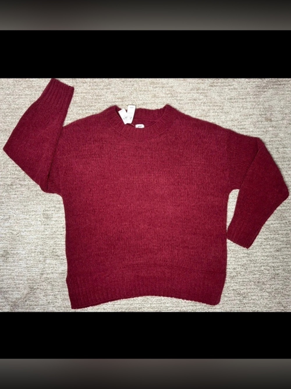 Aerie ‘Like Candy’ Crew Oversized Sweater in deep cherry/maroon Small NWT